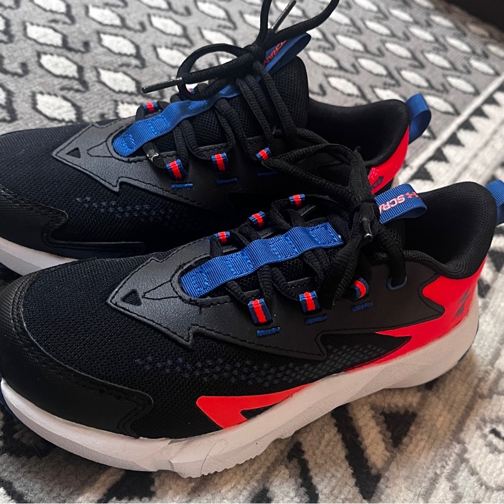 Under Armour Black and Red Kids Sneakers